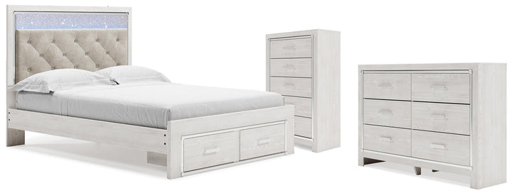 Altyra Queen Storage Bed, Dresser and Chest - White (1)