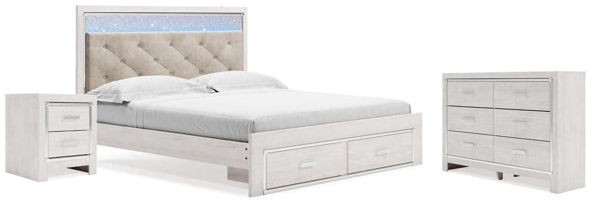 Altyra King Storage Bed, Dresser and Nightstand - White (1)