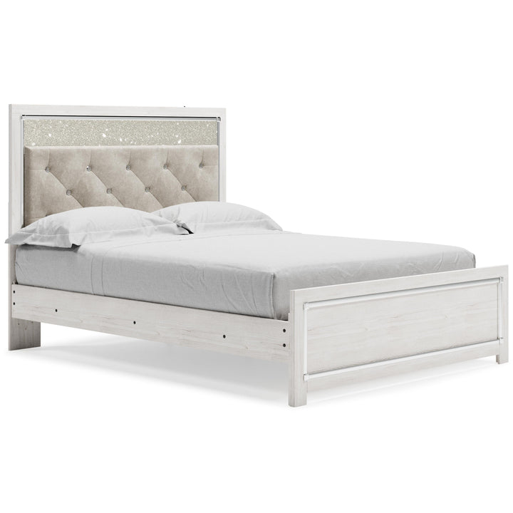Altyra Queen Upholstered Panel Bed, Dresser, Mirror, Chest and 2 Nightstands - White (3)