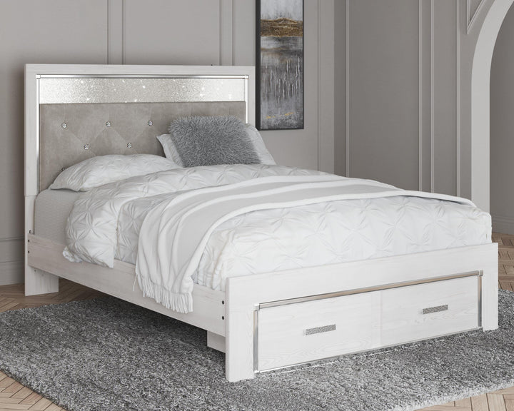 Altyra Queen Upholstered Storage Bed - White (2)
