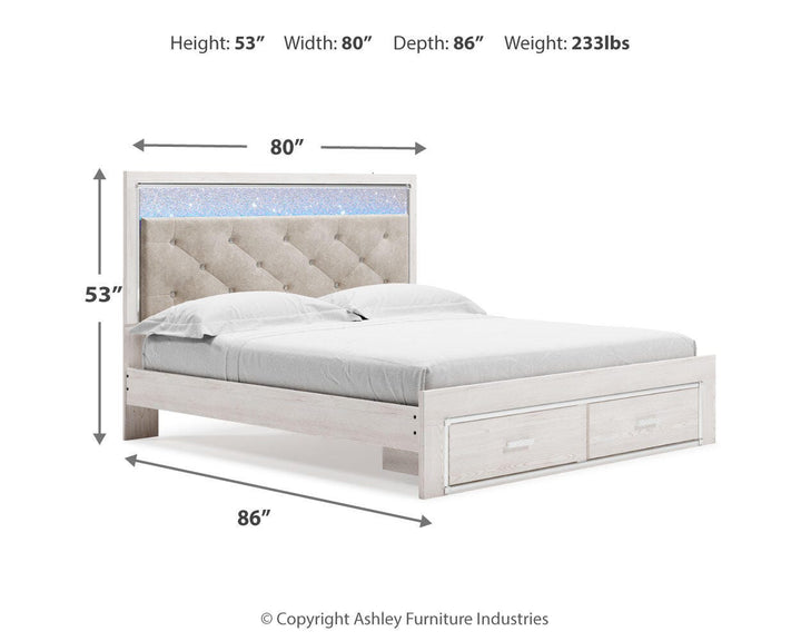 Altyra King Upholstered Storage Bed - White (8)