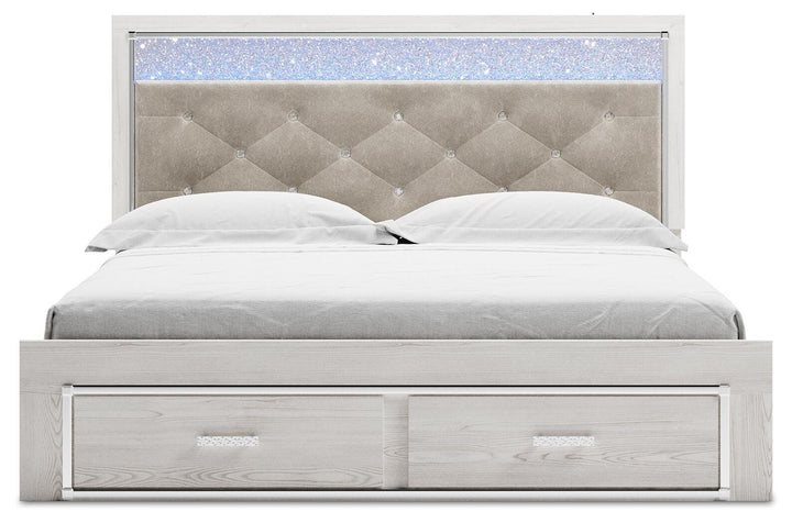 Altyra King Upholstered Storage Bed - White (4)