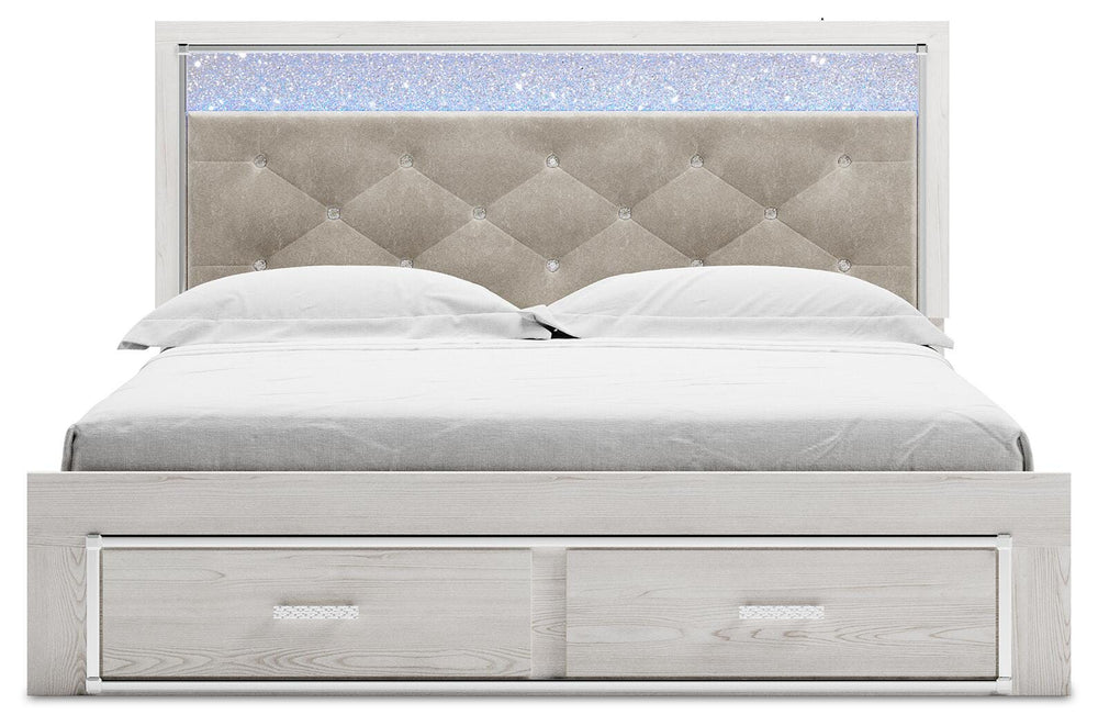 Altyra King Upholstered Storage Bed - White (4)