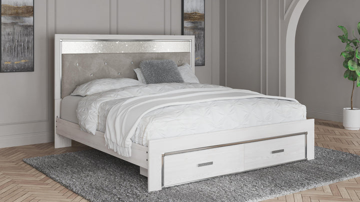 Altyra King Upholstered Storage Bed - White (2)