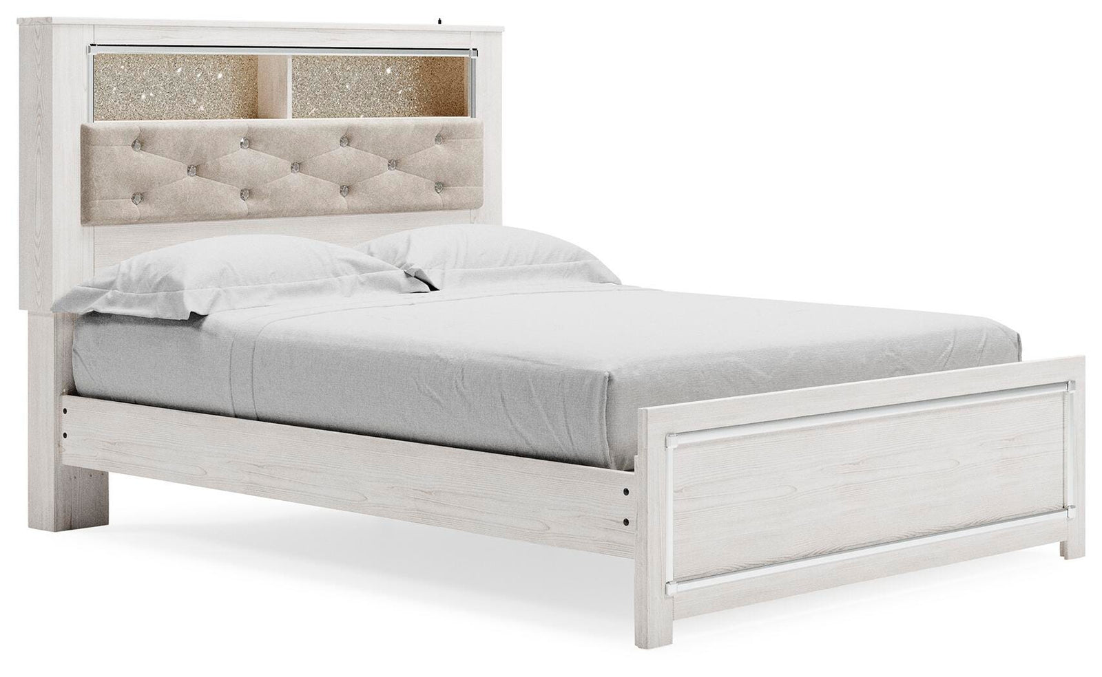 Altyra Queen Panel Bookcase Bed - White (1)