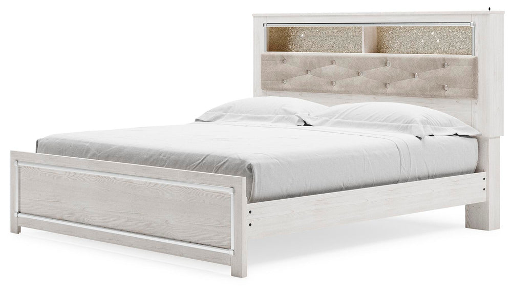 Altyra King Panel Bookcase Bed - White (4)