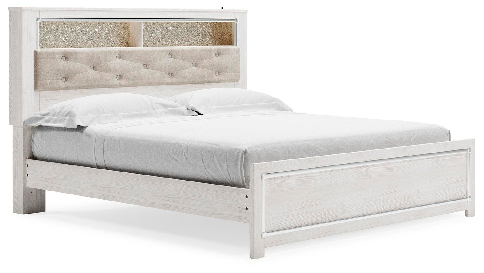 Altyra King Panel Bookcase Bed - White (1)