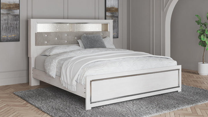 Altyra King Panel Bookcase Bed - White (2)