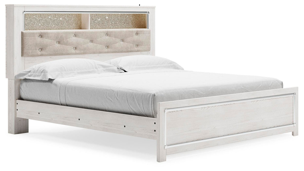Altyra King Panel Bookcase Bed - White (1)
