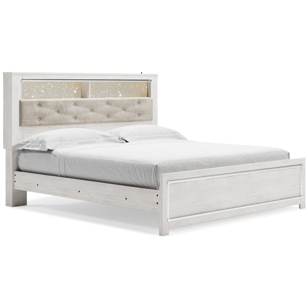Altyra King Panel Bookcase Bed, Dresser and Mirror - White (4)