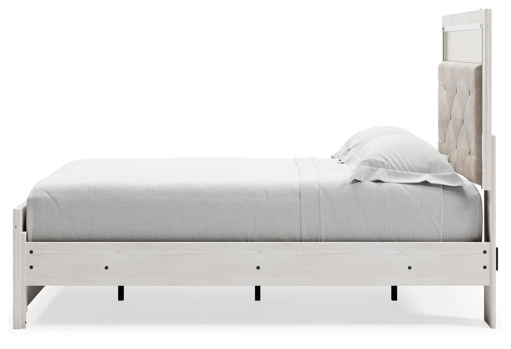 Altyra Full Upholstered Panel Bed, Dresser and Nightstand - White (12)