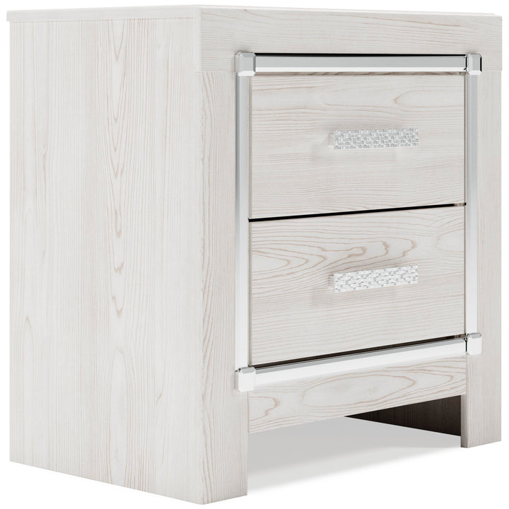 Altyra Queen Upholstered Panel Bed, Dresser, Mirror, Chest and 2 Nightstands - White (5)