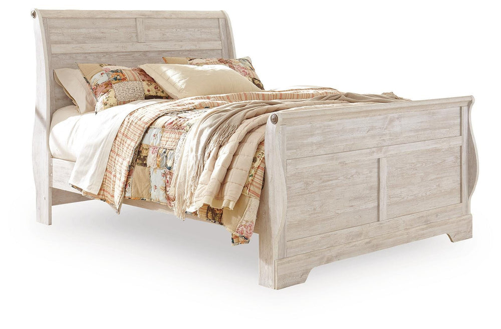 Willowton King Sleigh Bed - Beige (1)