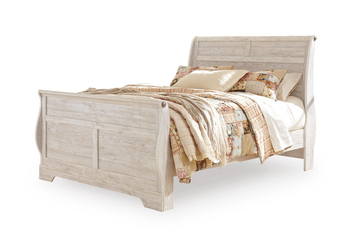 Willowton Queen Sleigh Bed, Dresser and Mirror (3)