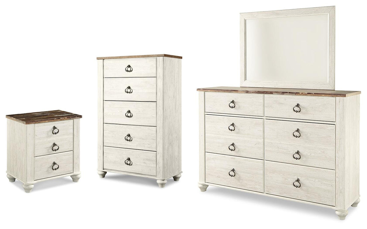 Willowton Dresser, Mirror, Chest and Nightstand (1)