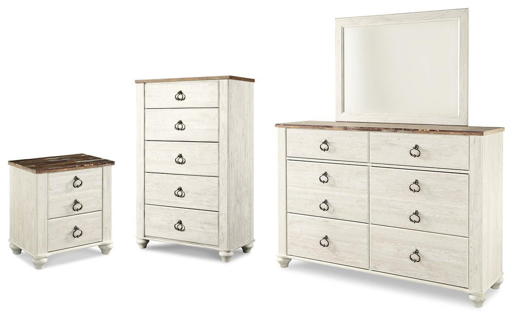 Willowton Dresser, Mirror, Chest and Nightstand (1)