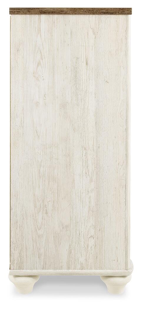 Willowton Twin Panel Bed and Dresser - Whitewash (5)
