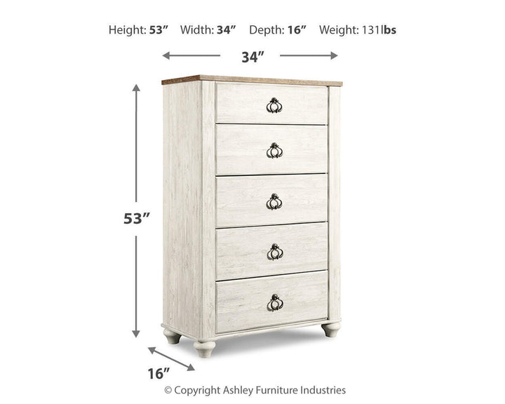 Willowton Chest of Drawers - Beige (3)