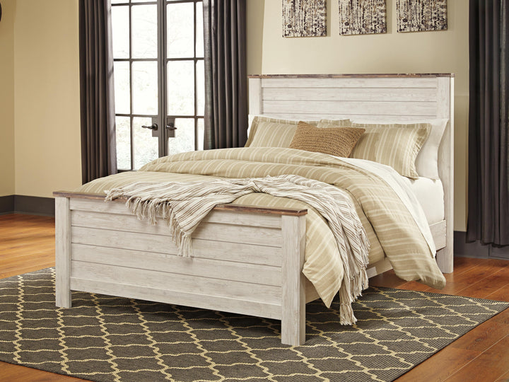Willowton Queen Panel Bed - Whitewash (2)