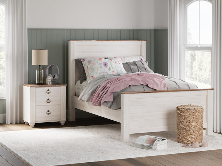 Willowton Full Panel Bed - Whitewash (2)