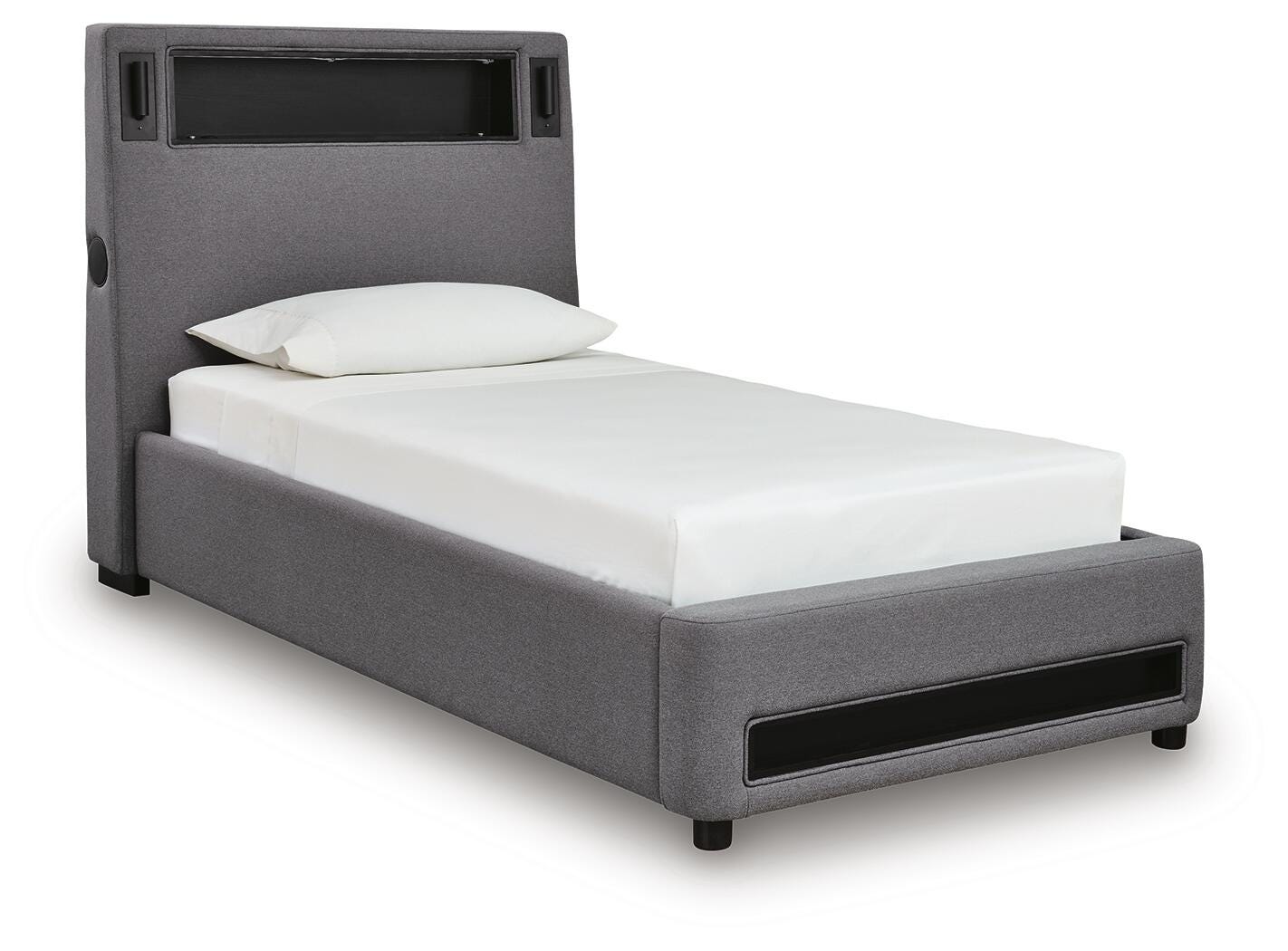 Verishaw Twin Upholstered Bed - Gray (1)