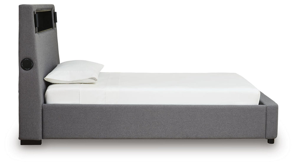 Verishaw Twin Upholstered Bed - Gray (5)