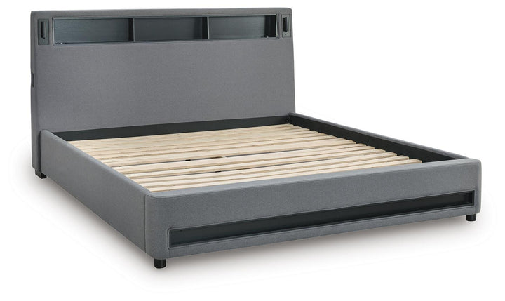 Verishaw King Upholstered Bed - Gray (5)