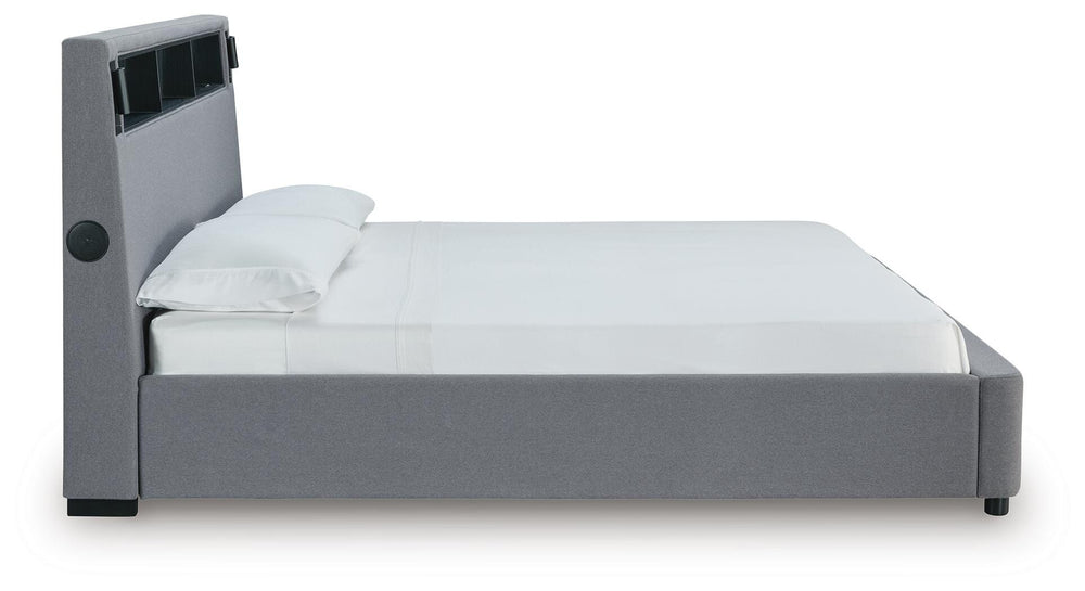 Verishaw King Upholstered Bed - Gray (9)