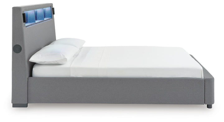Verishaw King Upholstered Bed - Gray (8)