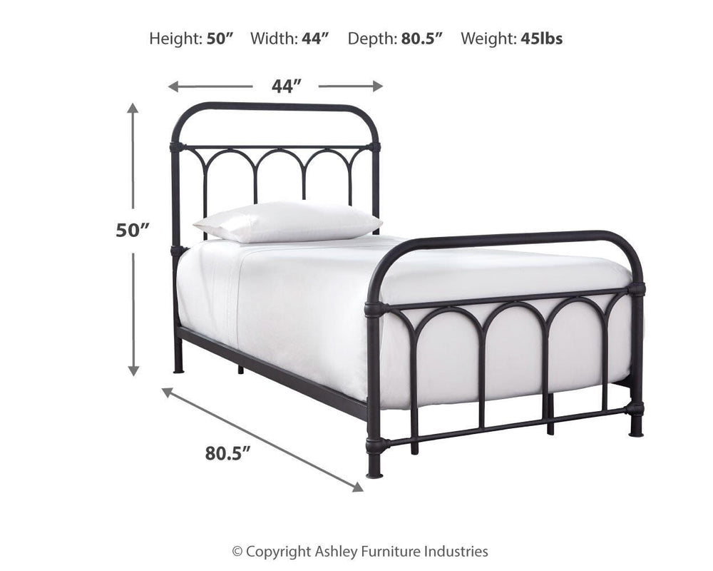 Nashburg Twin Metal Bed - Black (4)
