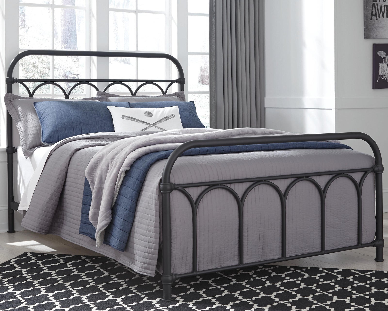 Nashburg Full Metal Bed - Black (2)