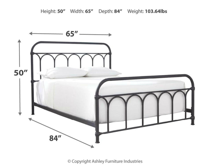 Nashburg Queen Metal Bed - Black (4)