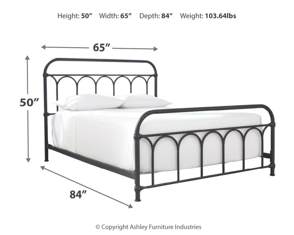 Nashburg Queen Metal Bed - Black (4)