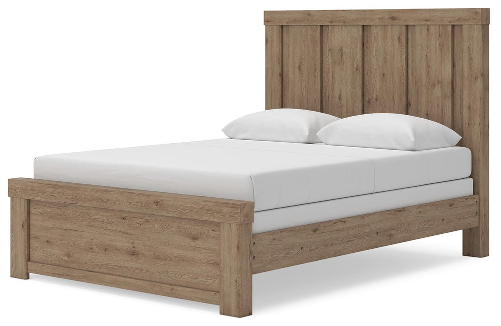 Oliandon Queen Panel Bed - Light Brown (4)