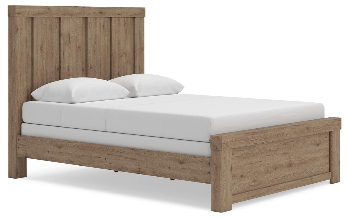Oliandon Queen Panel Bed - Light Brown (1)