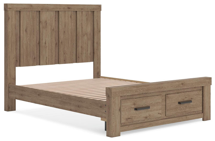 Oliandon Queen Panel Storage Bed - Light Brown (3)