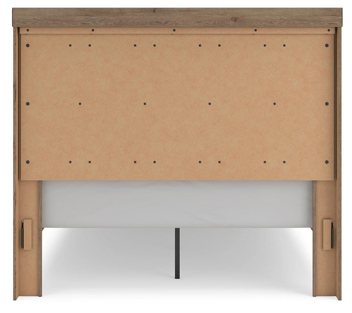 Oliandon Queen Panel Storage Bed - Light Brown (7)