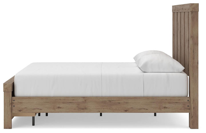 Oliandon Queen Panel Storage Bed - Light Brown (8)