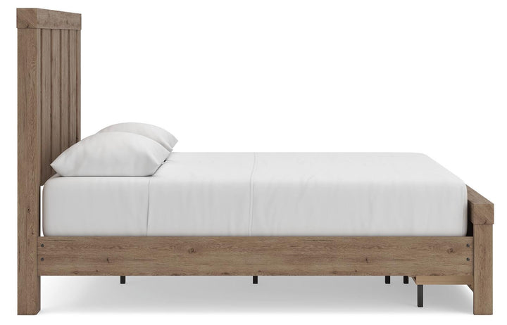 Oliandon Queen Panel Storage Bed - Light Brown (9)