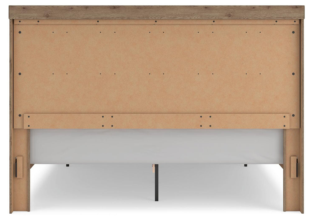 Oliandon King Panel Storage Bed - Light Brown (7)
