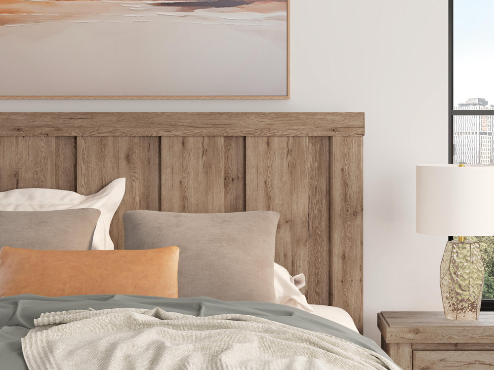 Oliandon King Panel Storage Bed - Light Brown (10)