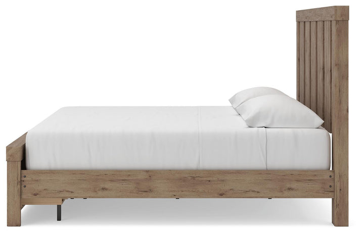 Oliandon King Panel Storage Bed - Light Brown (8)