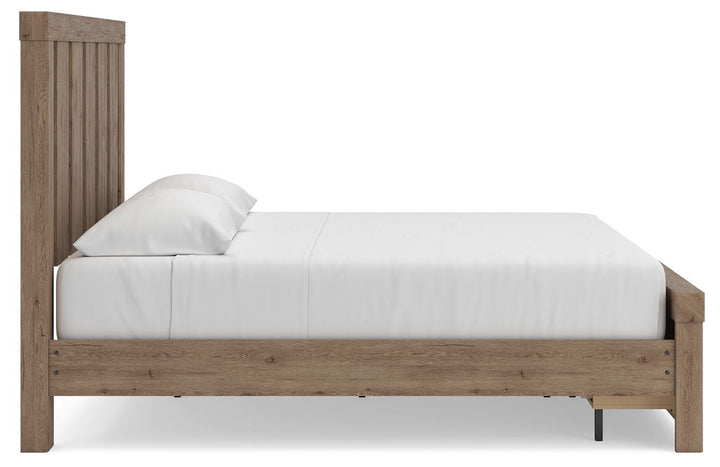 Oliandon King Panel Storage Bed - Light Brown (9)