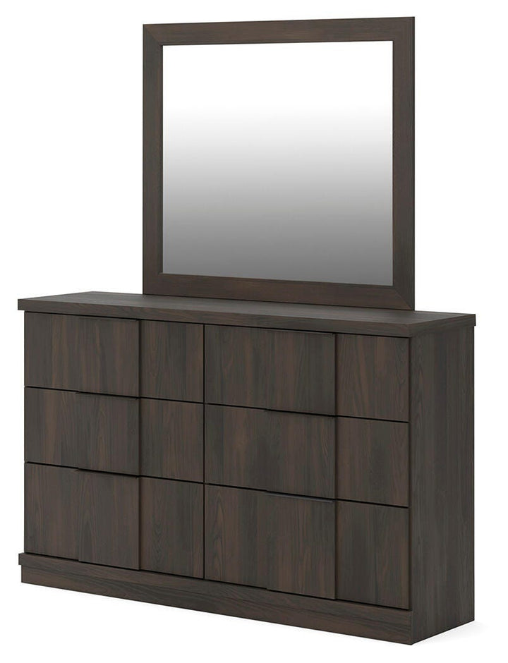 Shaehartin Dresser and Mirror - Dark Brown (3)