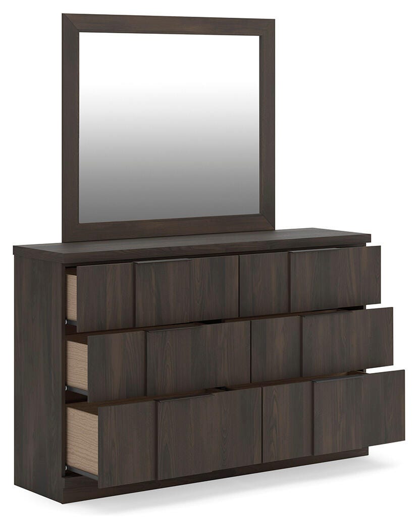 Shaehartin Dresser and Mirror - Dark Brown (4)