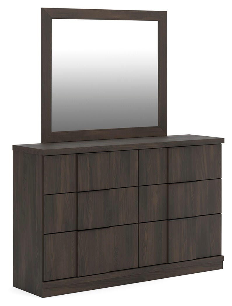 Shaehartin Dresser and Mirror - Dark Brown (1)