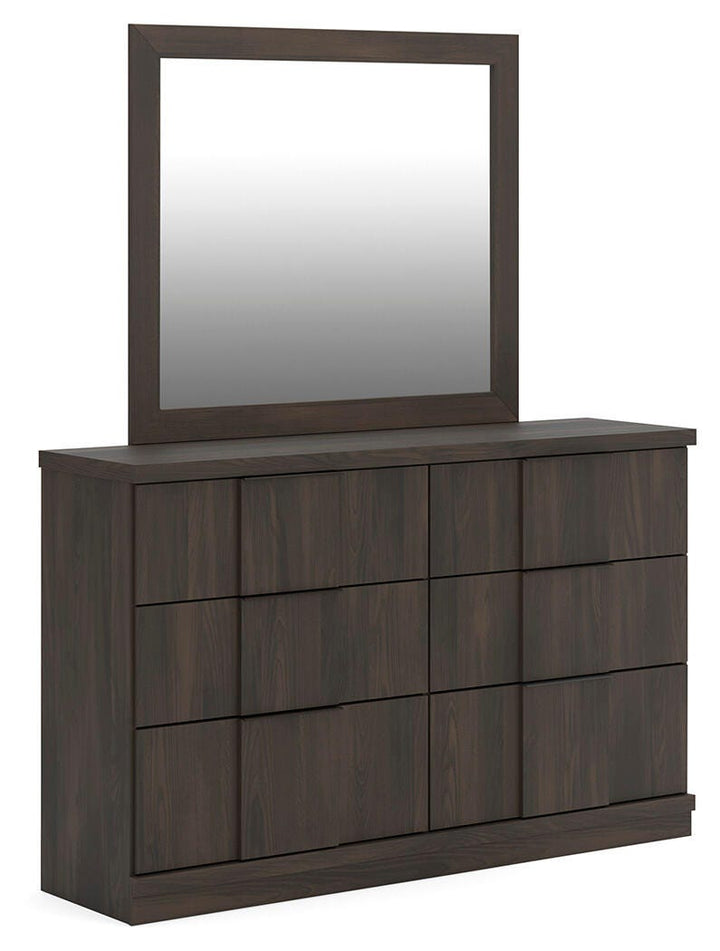 Shaehartin Dresser and Mirror - Dark Brown (1)