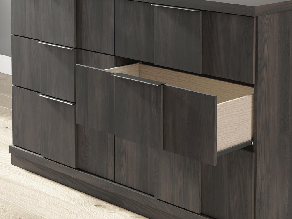Shaehartin Dresser and Mirror - Dark Brown (8)