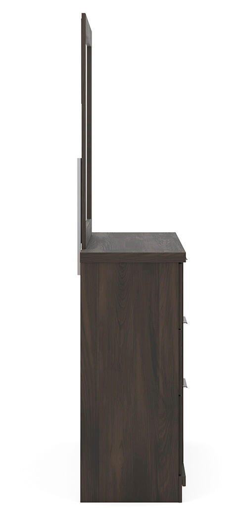 Shaehartin Dresser and Mirror - Dark Brown (6)