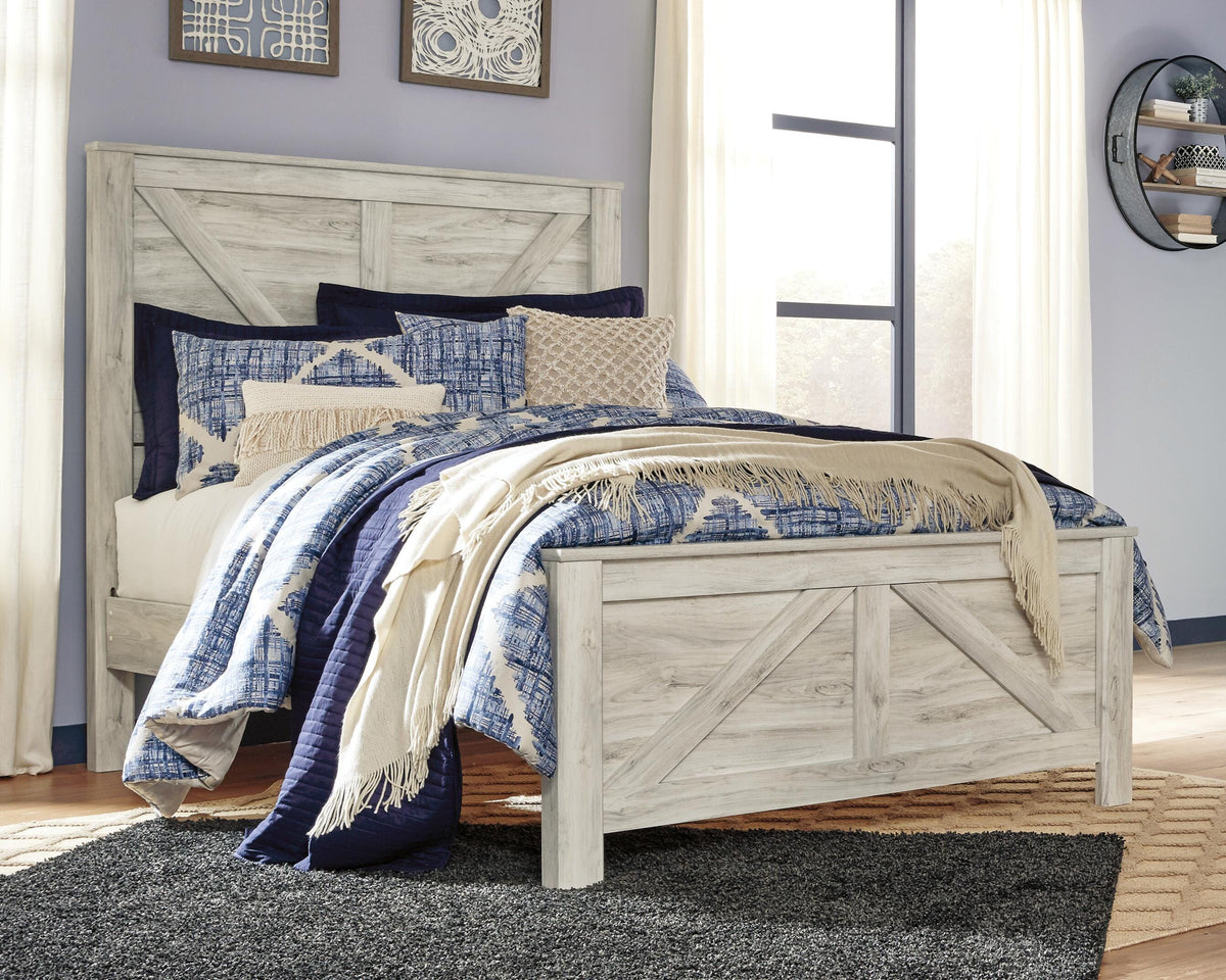 Bellaby Queen Crossbuck Panel Bed - Whitewash (2)